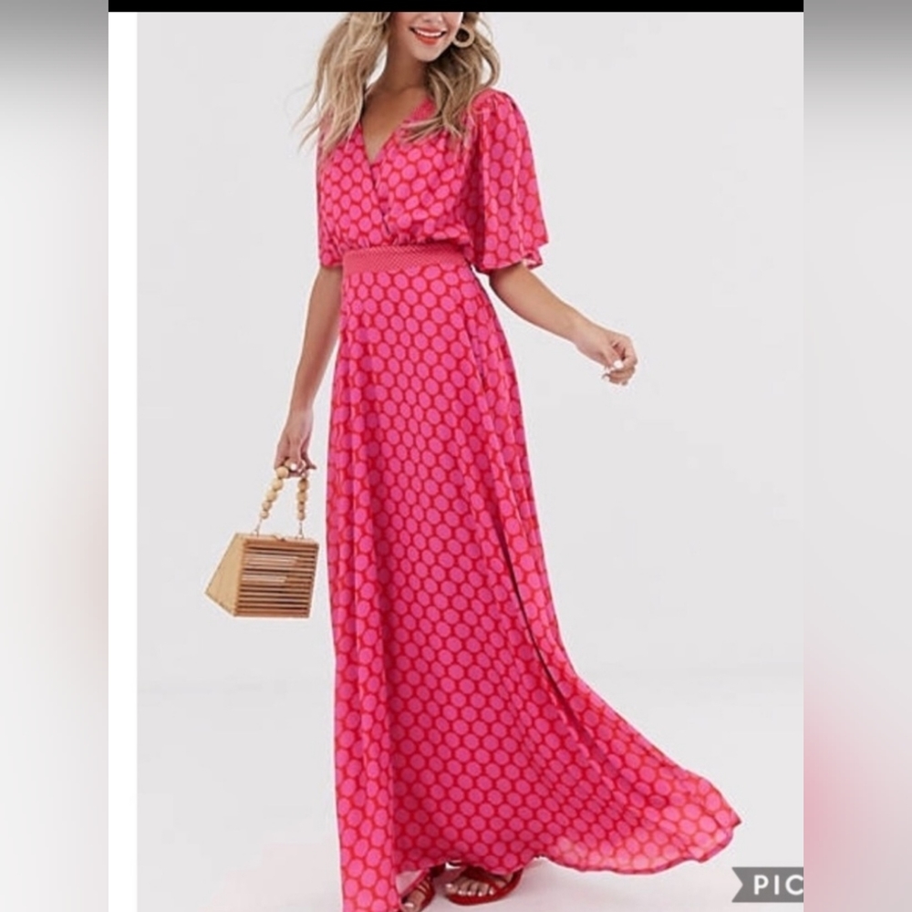 ASOS Pink dots   Maxi dress size 2  nwot